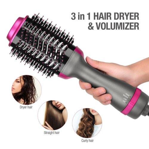 One Step Professional Curler Hair Straightener Hair Dryer Styling Tool Hot Air Brush The One Step Professional Curler Hair Straightener Hair Dryer Styling Tool Hot Air Brush can be categorized as a "Multifunctional Hair Styling Tool" or a "Hot Air Styling Brush." Aram ka bazar 