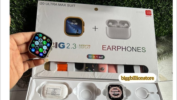 i20 Ultra Max Suit 10 in 1 Smart Watch + Earphones